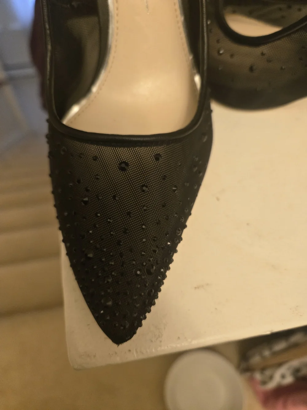 Jessica Simpson Black Embellished Pointed-Toe Pumps